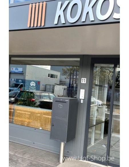 Frontbox Deluxe Stardust Graphitgrey Front Door - pakketbus grijs LogixBox