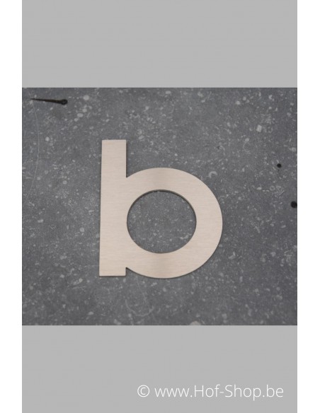 Letter B - inox 8 cm hoog