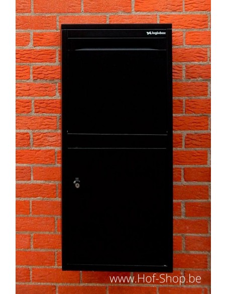 Frontbox Deluxe Uni Stardust Black Front Door - pakketbus zwart LogixBox