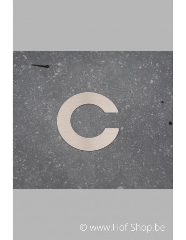 Lettre c - acier inoxydable de 5 cm de haut (numéro de maison 'fuji' KatoDesign)