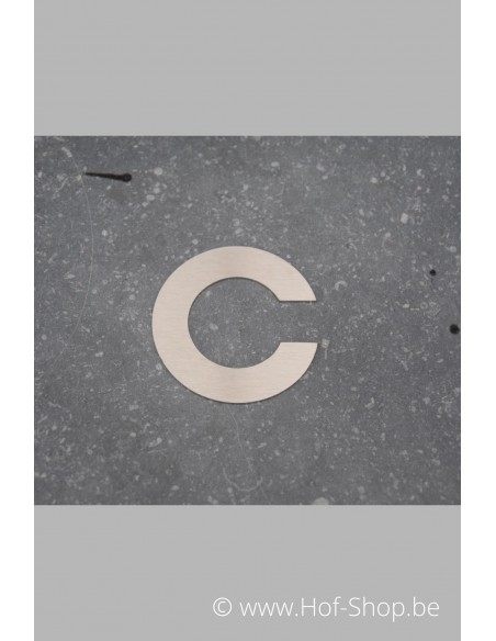 Letter C - inox 5 cm hoog