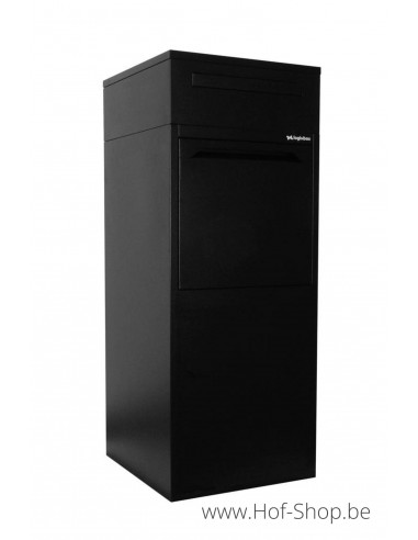 Frontbox Deluxe Uni met apart postvak Stardust Black Back Door - pakketbus zwart LogixBox