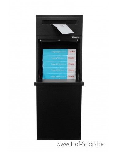 Frontbox Deluxe Uni met apart postvak Stardust Black Back Door - pakketbus zwart LogixBox