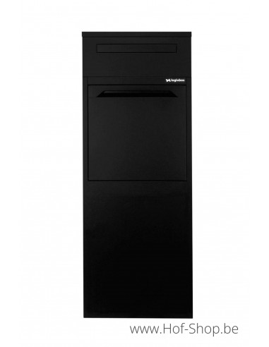 Frontbox Deluxe Uni met apart postvak Stardust Black Back Door - pakketbus zwart LogixBox