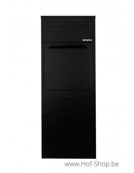 Frontbox Deluxe Uni met apart postvak Stardust Black Back Door - pakketbus zwart LogixBox