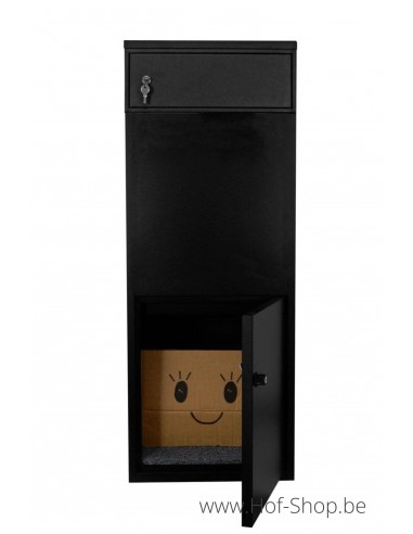 Frontbox Deluxe Uni avec boîte aux lettres séparée Stardust Black Back Door - Boîte à colis LogixBox