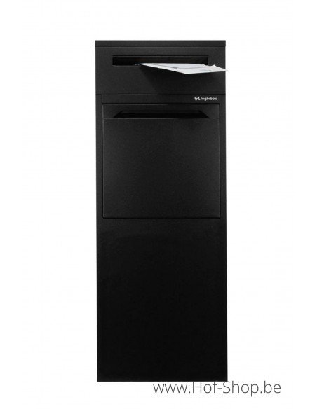Frontbox Deluxe Uni met apart postvak Stardust Black Back Door - pakketbus zwart LogixBox