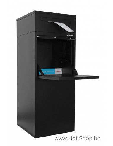 Frontbox Deluxe Uni met apart postvak Stardust Graphitgrey Back Door - pakketbus zwart LogixBox