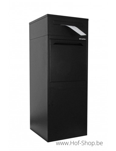 Frontbox Deluxe Uni met apart postvak Stardust Graphitgrey Back Door - pakketbus zwart LogixBox
