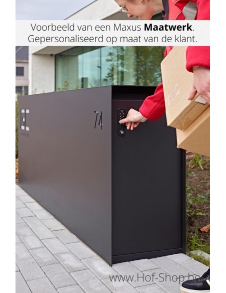 Maxus Maatwerk mét pakketdeur - Pakketmuur eSafe - pakketbus aluminium