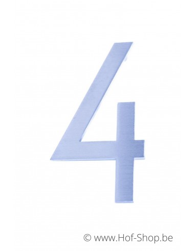 Numéro 4 avec espaceurs - acier inoxydable de 13 cm de haut (numéro de maison 'Rio' KatoDesign)