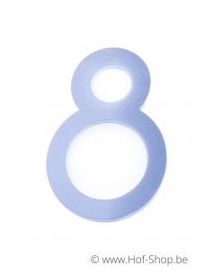 Numéro 8 avec espaceurs - acier inoxydable de 13 cm de haut (numéro de maison 'Rio' KatoDesign)