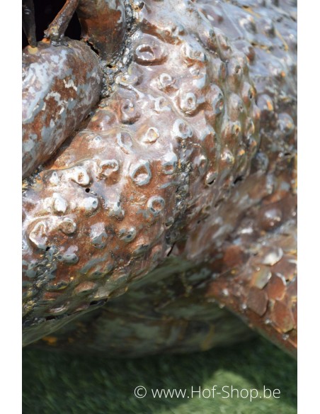Krokodil met open mond - African Art Metalen Dier