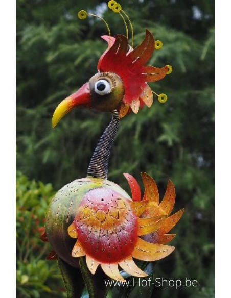 Grote kleurrijke vogel - metalen figuur (MD16028)