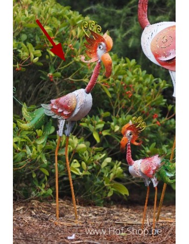 Flamingo licht (middel) - metalen figuur (MD16094)