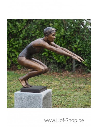 Lily duikt in het water - bronzen beeld (B1416)