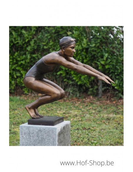 Lily duikt in het water - bronzen beeld (B1416)