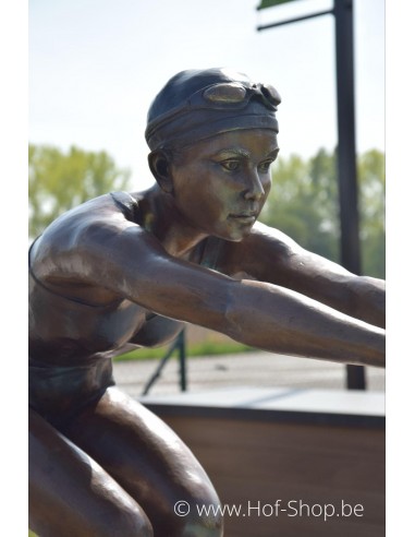 Lily duikt in het water - bronzen beeld (B1416)