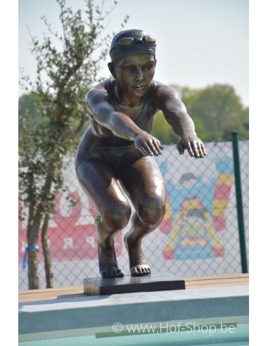 Lily duikt in het water - bronzen beeld (B1416)