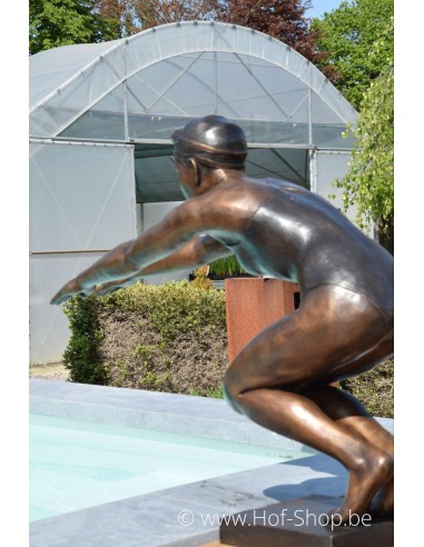 Lily duikt in het water - bronzen beeld (B1416)