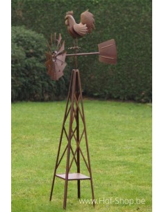 Moulin à vent de coq sur pied - figurine en métal (MD17239)