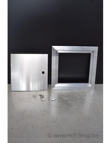 Brievenbusdeur 35,2 x 35,2 cm Brut aluminium - Albo brievenkastdeur 529/2 'Viola Brut'