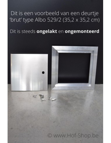 Brievenbusdeur Brut aluminium - Albo brievenkastdeur 529/3 'Poppy Brut'