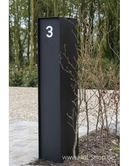 Nummer 0 - wit aluminium 10 cm hoog