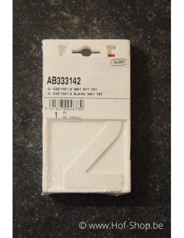 Nummer - wit aluminium 10 cm hoog