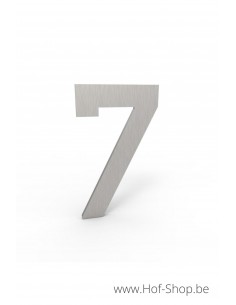 Nummer 7 inox look - aluminium 10 cm hoog (huisnummer Albo)