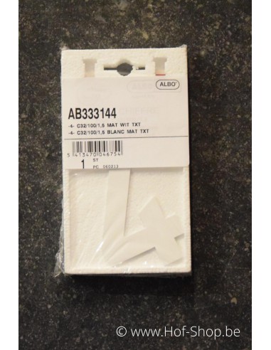 Nummer 4 - wit aluminium 10 cm hoog