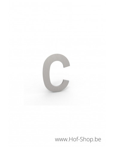 Lettre C - inox look aluminium 5 cm de haute (Numéro de maison Albo)