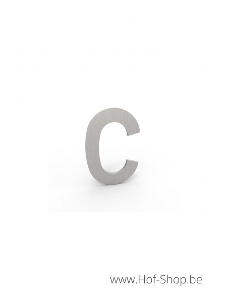 Lettre C - inox look aluminium 5 cm de haute (Numéro de maison Albo)