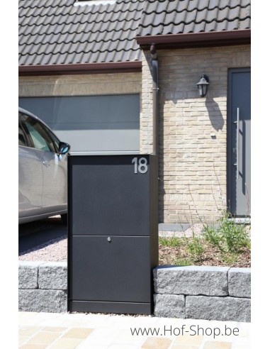 Voorbeeld huisnummer inox look - aluminium 10 cm hoog (huisnummer Albo)