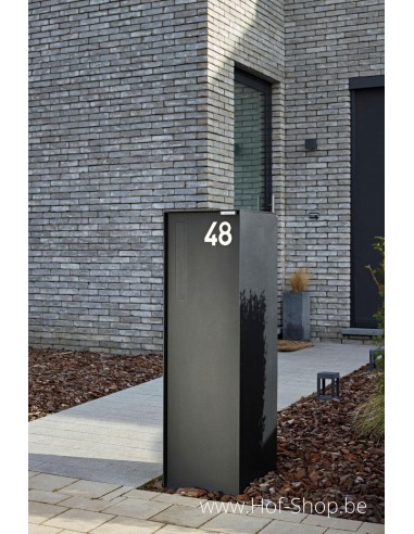 Voorbeeld huisnummer inox look - aluminium 10 cm hoog (huisnummer Albo)