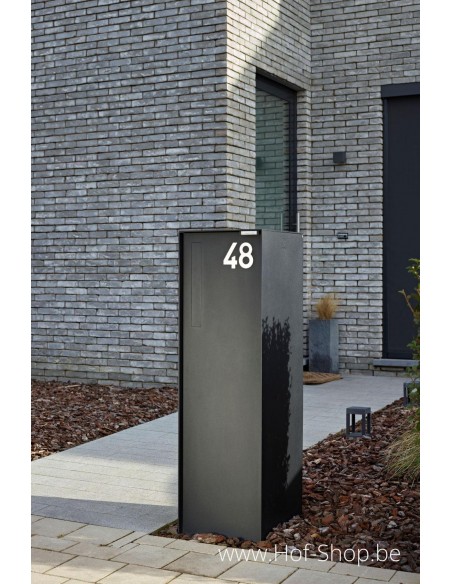Voorbeeld huisnummer inox look - aluminium 10 cm hoog (huisnummer Albo)