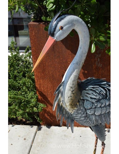 Reiger met open vleugels - metalen figuur (MD18781)