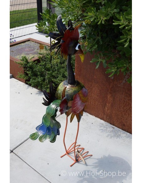 Grote kleurrijke vogel - metalen figuur (MD16028)