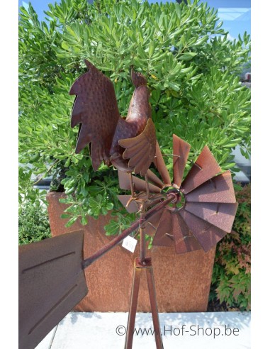 Moulin à vent de coq sur pied - figurine en métal (MD17239)