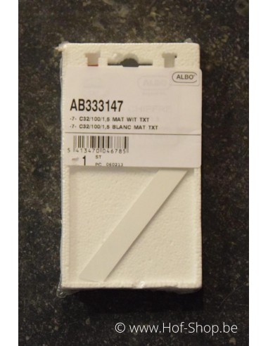Nummer 7 - wit aluminium 10 cm hoog