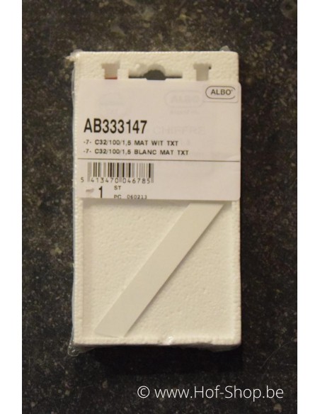 Nummer 7 - wit aluminium 10 cm hoog