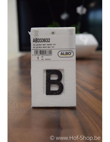 Lettre B aluminium noir (5 cm de hauteur, 4 mm d’épaisseur) - numéro Albo