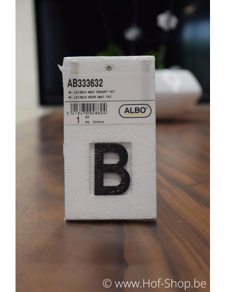 Letter B zwart aluminium (5 cm hoog, 4 mm dik) - Albo Huisnummer