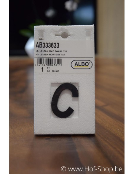 Letter C zwart aluminium (5 cm hoog, 4 mm dik) - Albo Huisnummer