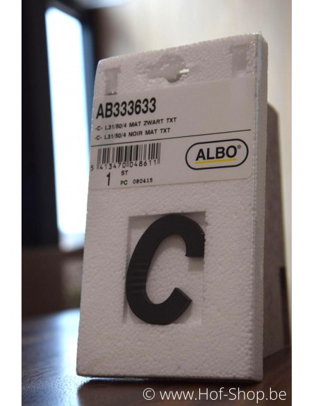 Letter C zwart aluminium (5 cm hoog, 4 mm dik) - Albo Huisnummer