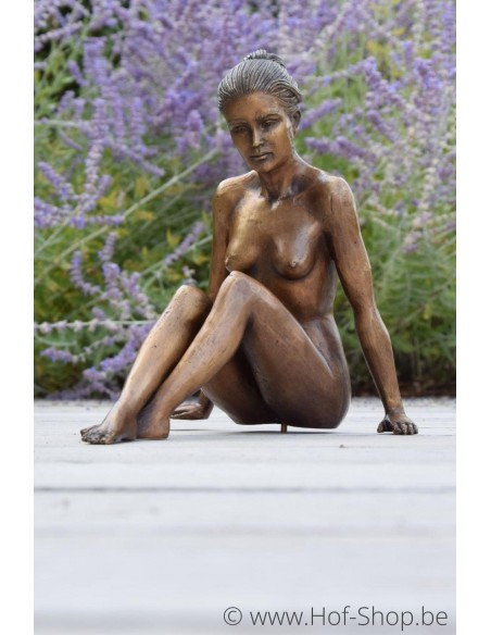 Grace assise nue - statue en bronze (BS1386B)