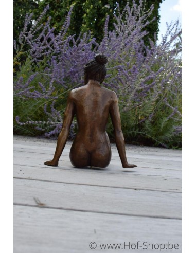 Grace Zittend Naakt - bronzen beeld (BS1386B)