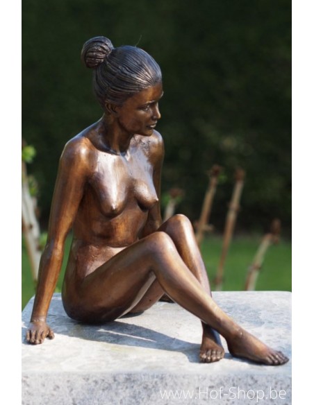 Grace assise nue - statue en bronze (BS1386B)