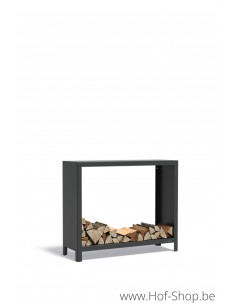 Houtopslag 120 x 40 x 100 cm - wood storage in zwart staal