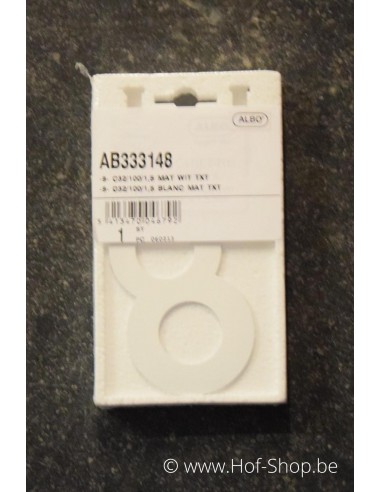 Nummer 8 - wit aluminium 10 cm hoog